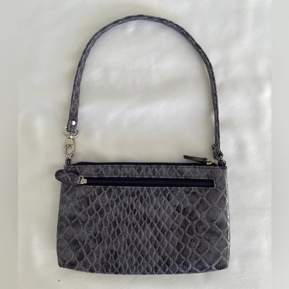 Nicole by Nicole Miller Purple Snakeskin Print Wristlet/Clutch - Picture 2 of 9